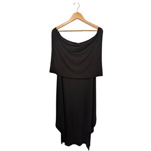 Alembika Black Wide Shoulder Cocoon Maxi Dress Size 1 - US Size 6